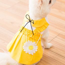 Miflame zoete puppy voor kleine pomeranian bichon zomer hond bloem fancy jurk schattige huisdier kleding