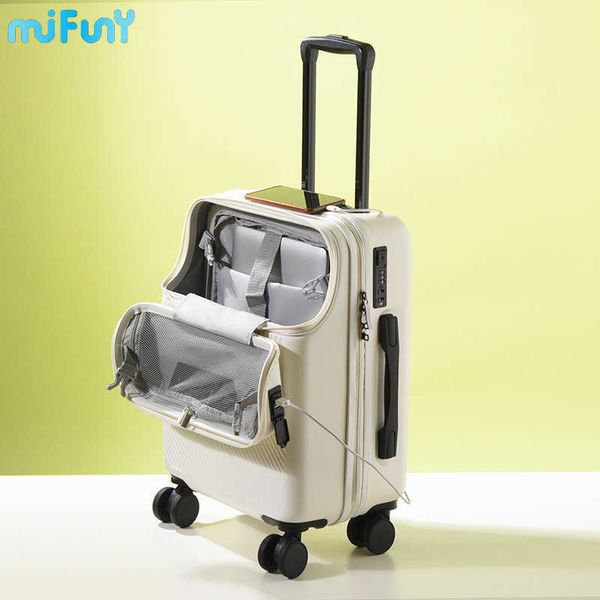 Mifuny Maleta de viaje Equipaje de mano con ruedas Cabina de equipaje con ruedas Trolley Bolsa de equipaje Maleta ligera de negocios para hombres y mujeres 0616