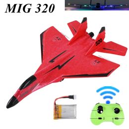 MIG 320 Vliegtuig met vaste vleugel Zweefvliegtuig 2.4G RC Drone Handwerpen Schuim Dron Elektrische afstandsbediening Buiten RC Vliegtuig Speelgoed voor jongens 231227