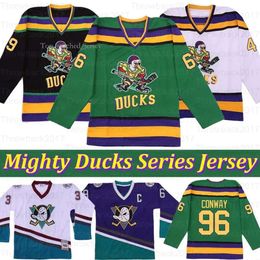 Mighty Ducks Película Gordon Bombay 96 Charlie Conway 99 Adam Banks Greg Goldberg 44 Fulton Reed Hockey Jersey 8335