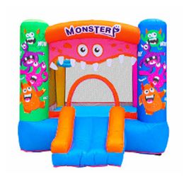 Mighty Gonflable Moonwalk Bouncer Enfants Monstre Maison Gonflable Jumper Château Sautant avec Souffleur d'air Cadeaux de Fête d'anniversaire pour Garçons Jouer en Plein Air Amusant dans Le Jardin et l'intérieur