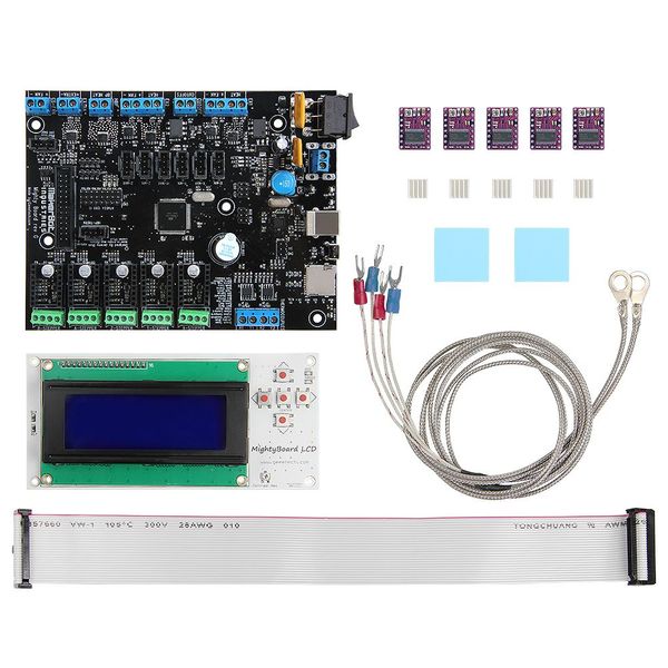 Kits Mightyboard de livraison gratuite comprenant un pilote de moteur pas à pas A4988, un dissipateur thermique, un écran LCD, etc. pour Makerbot