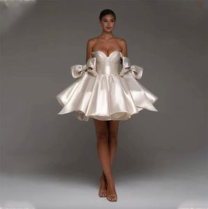 Mignon Satin Sweetheart Bow Lace Up Ploat LinTs Graduation Dresses Tail Jurk Homecoming Party Jurk voor vrouwen 2024 0529
