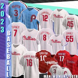 3 Bryce honkbalshirts Harper 7 Trea Turner Brandon Marsh Philadelphia Kyle Schwarber Phillies Zack Wheeler Nick Castellanos Ranger Suarez Bryson Stott Alec Bohm