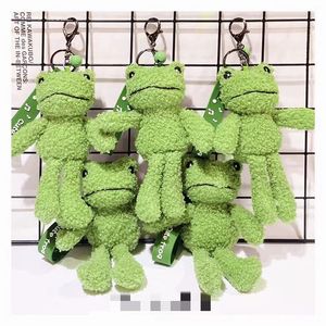 Miguo Green Plush Frog Men's Keychain Small Gift Girl's Bag Hanger Doll Machine Man