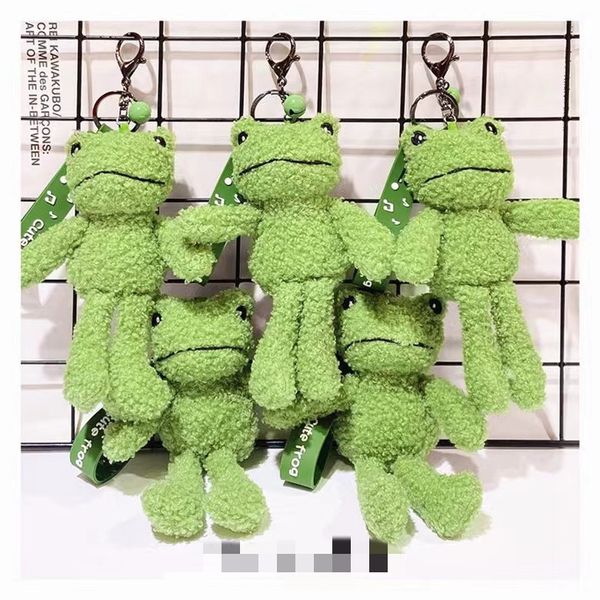 Miguo-Llavero de rana de peluche verde para hombre, pequeño regalo, colgador de bolso para niña, máquina de muñecas para hombre