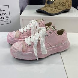 Mihara Yasuhiro Maison Hank Over Dyed Canvas Shoes for Men Designer Sneaker Mens MMY Platform Shoe Womens Sneakers Women Platforms Chunky in Pink