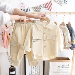 Mihkalev Fashion Kids Cleren Boys Set voor babymeisje kleding set jas en broek kinderen sportpak outfits 220509