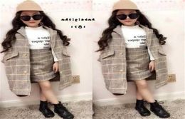 Mihkalev Meisje herfst outfits 2021 herfst winter kinderkleding set Jas Rok baby meisjes trainingspak kinderen Wollen Kleding sets X0408244612