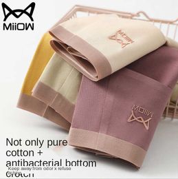 MIIOW Dames Ondergoed Pure Katoen Mid-Taille Naadloze Student Koreaanse stijl Katoen Antibacteriële Crotch Plus Skort Slips Dames 211021