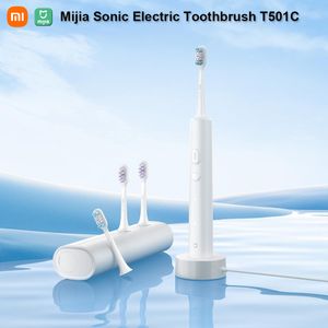 Mijia Sonic Brosse à dents électrique T501C IPX8 Étanche Portable Smart Whitening Brosse à dents de nettoyage avec 3 modes de brossage