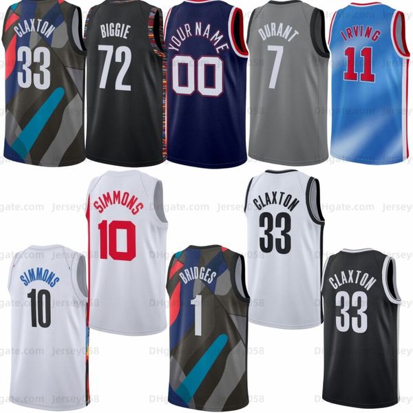 Mikal Bridges City Basketball Jersey Haute qualité Ben Simons Spencer Dinwiddie Joe Harris Nic Claxton Seth Curry Patty Mills Cam Thomas Cameron Johnson