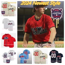 Mike Mayers 25 Tim Elko New Ole Miss Rebels Baseball Custom Jersey 13 Drew Pomeranz 12 Kemp Alderman 7 Luke Hill 26 Doug Nikhazy Ole Miss Jersey Cousue les hommes jeunes