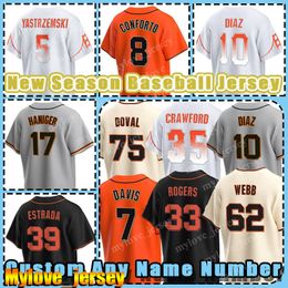 Mike Yastrzemski Buster Posey Jersey Giants Baseball 13 Austin Slater Blake Snell San Francisco Lamonte Wade Jr.Will Clark Logan Webb Thairo Estrada Jorge Soler