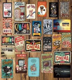 Mike86 CINEMA FILM POPCORN Metalen bord Muurplaquette Poster Thuis Retro ijzer Schilderij kunst Kerstcadeau Decor Art FG514 H11107565856