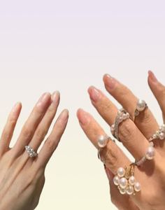 mikimoto anillo de diseño para mujer versión pequeña uva plata 925 perla de agua dulce ins abierto ajustable2137189