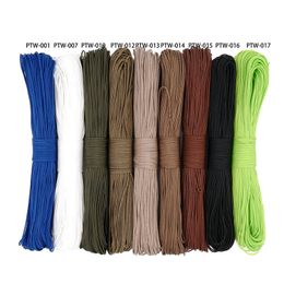 Mil Spec Type I 3 Strand Core 300 voet 100 m Outdoor Survival Parachute Cord Lanyard Paracord 2 mm Diameter Micro 240117