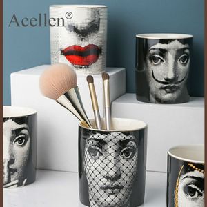 Milan classique dame visage aromathérapie bougeoir boîte de rangement pot table décoration de la maison en céramique cafés ornements de mode 2103283L