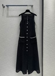 Vestido de pasarela de Milán 2024 NUEVA SRILLA SUMPRA O NECLO Vestidos de diseñador de moda Marca Mismo vestido de estilo 0426-2