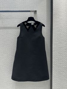Milan Runway Dress 2024 Nieuwe lente zomer o nek korte mouw modeontwerper jurken merk dezelfde stijl jurk 0514-04