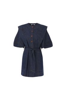 Milan Runway Dress 2024 Nieuwe zomer herfst o nek korte mouw modeontwerperjurken merk dezelfde stijl jurk 0525-15
