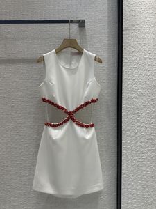 Milan Runway Dress 2024 Nieuwe zomer O nek Korte mouw modeontwerperjurken Merk dezelfde stijl jurk 0516-6