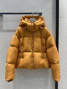 Milan Runway Vrouwen Down Parka 2023 Nieuwe Winter Capuchon Lange Mouw Merk Dezelfde Stijl Jassen Vrouwen Designer Jassen 1202-5