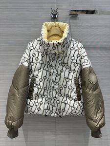 Milan Runway Parkas en duvet pour femmes, nouvelle collection hiver 2023, col montant, manches longues, marque du même Style, manteaux de styliste pour femmes, 1220-9