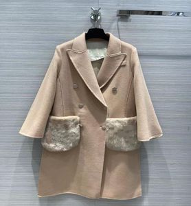 Milan Runway dames039s wolmengsels 2022 Nieuwe herfst winter reversnek nek lange mouw designer jas merk dezelfde stijl bovenkleding 1025524848