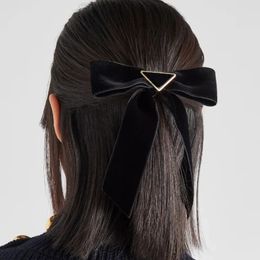 Pince à cheveux avec nœud en velours noir, Style Milan, Barrette française, grande taille, ornement à la mode, accessoires pour cheveux