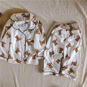 Milancel Spring Kids Pyjama Set jongens beren pak katoen slaperwear kinderen binnenkleding 220426