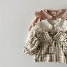 Milancel printemps tout-petit bébé filles chemises de chemise décontractée gros col sucré