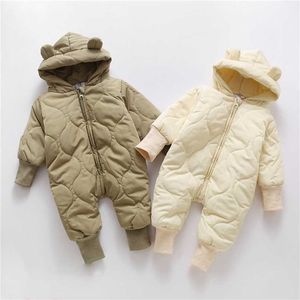 MILANCEL Winter Baby Clothing Fur Lining Toddler Girls Rompers Bear Suit Infant Outfit 211011