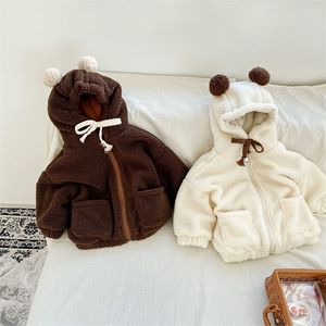 Milancel Winter Kids Hoodies bont voering meisjes sweatshirts fleece girs cooded outfit 220309
