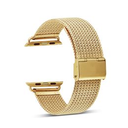 Bracelet à boucle milanaise Correa pour Apple Watch Ultra 49 mm série 8 7 6 SE 5 41 mm 45 mm 44 mm 42 mm Bracelet métallique de luxe en acier inoxydable pour Iwatch 4 3 2 1