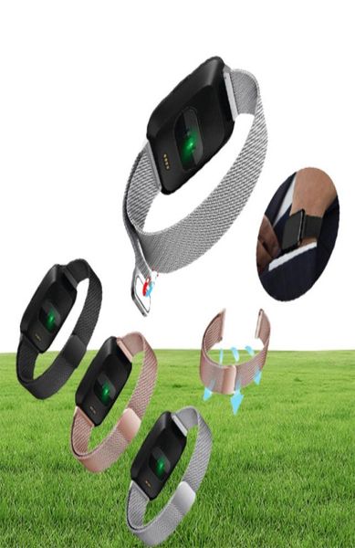 Milanese Loop Bandon Band de bracelet Remplacement pour Fitbit Versa Versa 2 Bands de montre en acier inoxydable