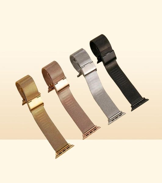 Bracelets de montre à boucle milanaise Bracelets en métal pour montre série 7 se 6 5 4 3 Bracelet en acier inoxydable Boucle réglable magnétique avec adaptateur Fit iwatch 41mm 45mm 40mm 44mm5366364