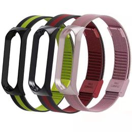 Milanese metalen band armband voor xiaomi mi band 4 3 riem kleurrijke regenboog gesp riem roestvrij staal Miband polsbandband