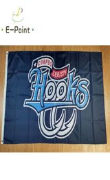 MILB Corpus Christi Hooks Flag 35ft 90cm150cm Panalador de poliéster Decoración Voladora Jardín Home Gifts5144350