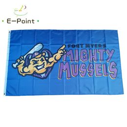 MiLB Fort Myers Mighty Mosselen Vlag 3 5ft 90 cm 150 cm Polyester Banner decoratie vliegende huis tuin Feestelijke geschenken2463