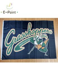 Milb Greensboro Grasshoppers Flag 35ft 90cm150cm Polyester Banner Decoration Flying Home Garden Cadeaux festifs 6103208