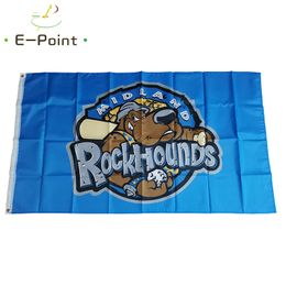Bandera MiLB Midland RockHounds 3*5 pies (90 cm * 150 cm) decoración de pancarta de poliéster volando jardín de su casa regalos festivos