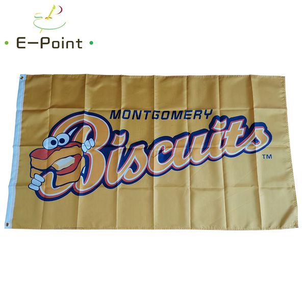 MiLB Montgomery Biscuits Drapeau 3 * 5ft (90cm * 150cm) Polyester Bannière décoration volant maison jardin Cadeaux de fête