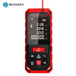 Medidor de distancia láser Mileseey, 164 pies, 50 m, Mini medidor de distancia láser Digital portátil, telémetro, cinta métrica, diastímetro 210719