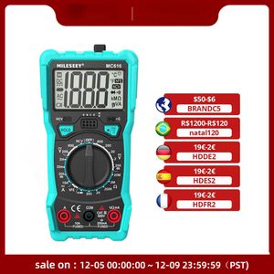 Mileseey NCV digitale multimeter Auto Ranging AC/DC -spanningsmeter Flash Light Back Grote schermklemmeters