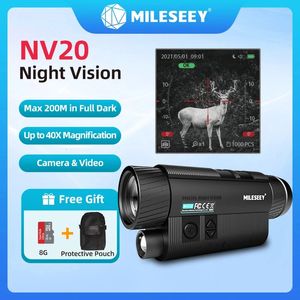 Mileseey NV20 Infrarood nachtzichtapparaat Monoculaire camera Digitale buitentelescoop met dag en nacht Tweeërlei gebruik voor de jacht 240126