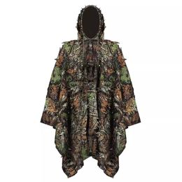 Camouflage 3D Military Feuilles feuillues vêtements Jungle Woodland Hunting Camo Poncho Cloak