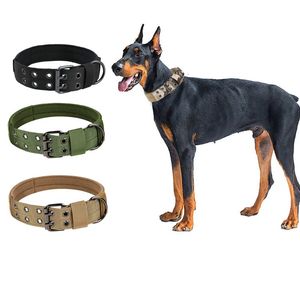 Militaire verstelbare nylon tactische halsbanden met metalen ring gesp werken doggy kraag voor middelgrote grote honden