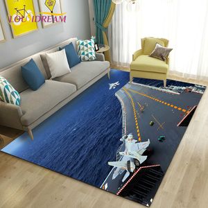 Militair vliegdekschip Area Tapijt groot, tapijtdeken voor woonkamer slaapkamer bank portier Doormaaktdecoratie, Kid Play Non-Slip Floor Mat