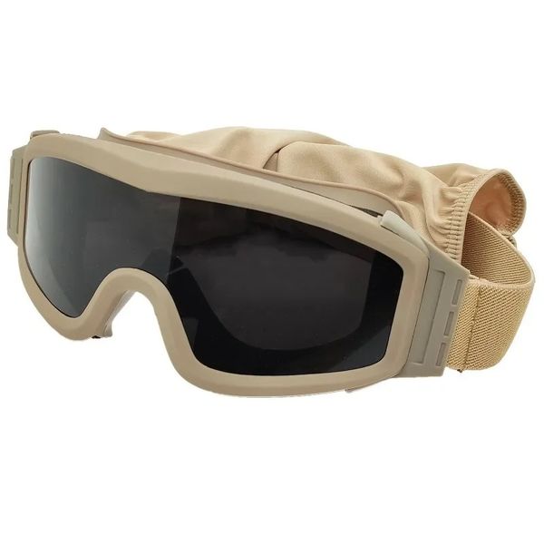 Gafas tácticas militares de airsoft gafas disparando motocicletas a prueba de viento pintball cs goggles 3 lente negro tostado verde